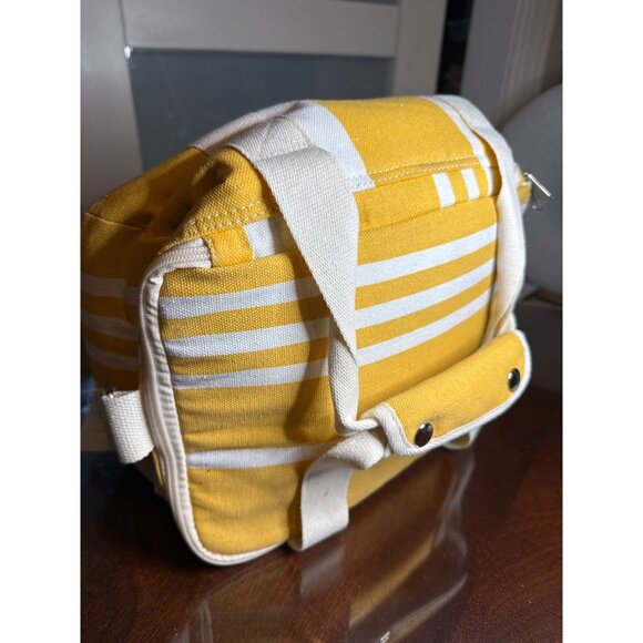 Business & Pleasure Co. Yellow/White Canvas Shoulder Bag cooler  65-14 - Picture 1 of 5